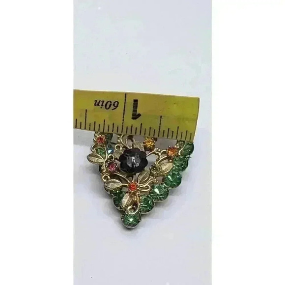 Vintage Brooch Rhinestone Crystal Flower Margarita Rivoli Rare Austria Art Deco - Picture 7 of 8